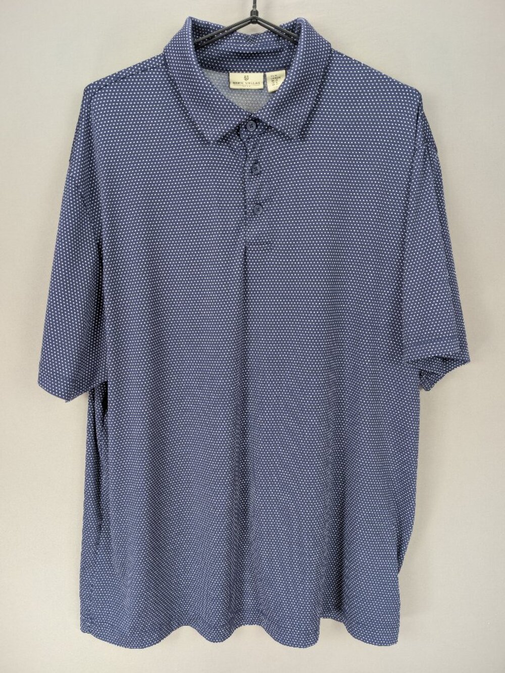 Rorie Whelan Golf Navy Dot Print Moisture-Wicking Performance‎ Polo - XL
